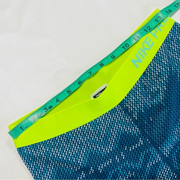 Nike Pro Womens Hyperwarm Running Athletic Tights Nordic Blue Yellow Size Large - Picture 5 of 11